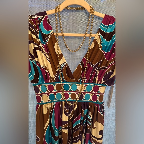 ⬇️✅MAGGY 60%Off🙃NWT LONDON DRESS Autumn Swirls, great Design - Picture 2 of 8